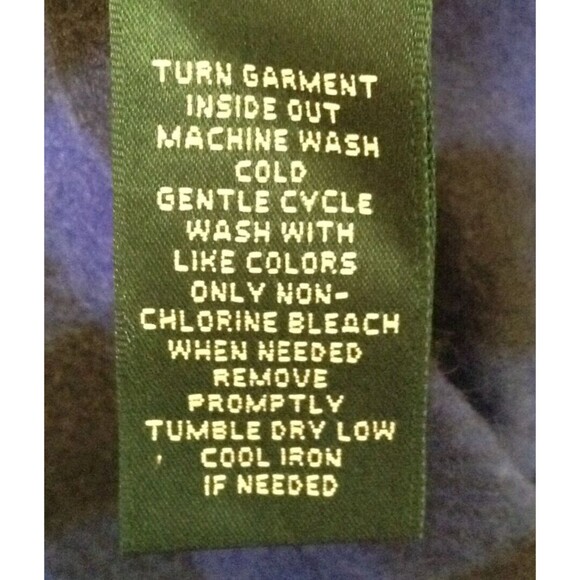 L-RL Lauren Active Jacket Wm PS Blue Black Check 1/2 Zip Quilted Fleece Outdoors - Picture 12 of 12